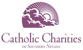 purple logo of Catholic Charities of Southern Nevada